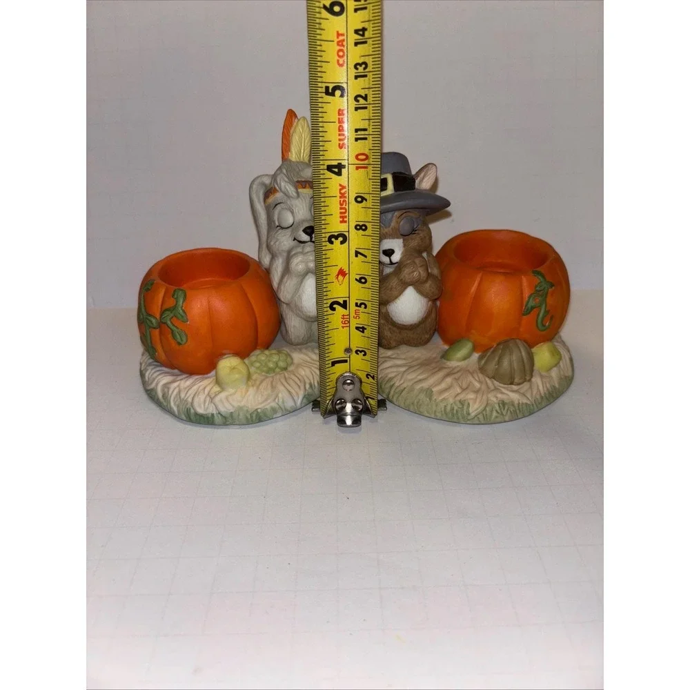Vintage 1991 House Of Lloyd Peaceful Critter Pilgrims Votive Candle Holders